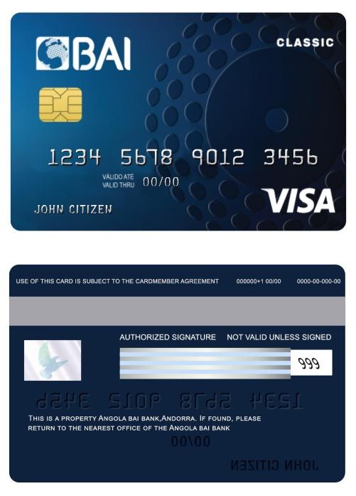 Angola Bai bank classic credit visa card